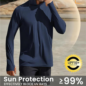 Camisetas de pesca resistentes a los rayos UV, personalizadas, de poliéster, de secado rápido, UPF 50+, de manga larga, para pesca en el mar. - Product Image 2