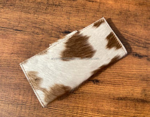 Nouveaux vrais cheveux faits à la main sur les portefeuilles de peau pour les femmes portefeuille mince à deux volets en cuir véritable pochette à pression sac à main véritable peau de vache sac à main - Product Image 4