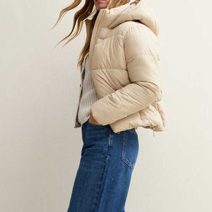 Fasmic International Women's Quilted Puffer <b>Jacket</b> Hooded Detachable Collar Windproof Eco-Friendly Breathable 100% Polyester - Product Image 5