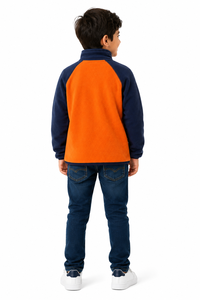 Sweat-shirt à col zippé en polaire pour enfants Livster, pull thermique doux pour garçons, col haut, manches longues, haut en polaire d'hiver - Product Image 3
