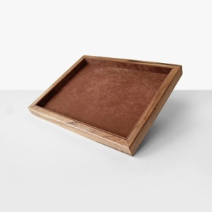 <b>Square</b> Wooden Decorative Tray Minimalist Design Handcrafted Wood <b>Frame</b> Brown Interior Single Piece - Product Image 1