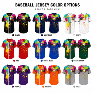 New Custom Sublimated Baseball Jersey Custom Team Jersey Baseball <b>Shirt</b> Button Down Baseball Jersey OEM Wholesale - Product Image 4