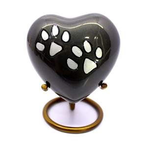 โกศโลหะตกแต่งทันสมัยคุณภาพทนทาน รูปทรงหัวใจ พร้อมฐาน สำหรับใส่เถ้ากระดูกมนุษย์และสัตว์เลี้ยง ใช้เป็นที่ระลึกงานศพ - Product Image 1