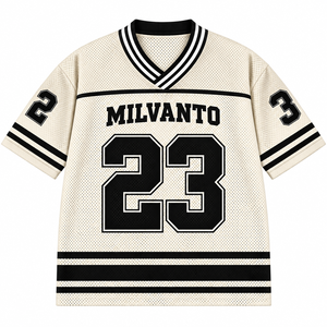 Cream Custom Men's Soccer <b>Football</b> Jersey Short Sleeve Breathable Mesh Teamwear <b>Personalised</b> Name & Number Training Jersey - Product Image 1