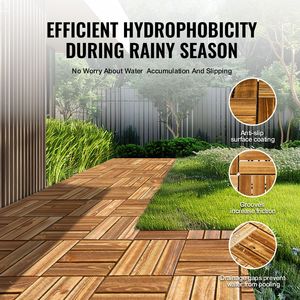 Piastrelle per Pavimenti da Esterno in Legno Massello a Incastro Fai-da-Te 12x12 Pollici, Impermeabili, in Pino Canforato, Confezione da 27, per Tutte le Condizioni Atmosferiche - Product Image 4