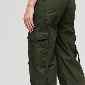 Pantalones Cargo Verde Oliva para Mujer, Corte Holgado, Cintura Alta, Largos, Estilo Y2K, Cierre con Cordón, Múltiples Bolsillos, 100% Algodón, Secado Rápido - Product Image 4