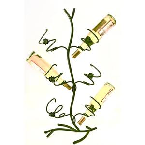 ชั้นวางไวน์โลหะสีเขียวสไตล์ศิลปะสมัยใหม่ สำหรับ 6 ขวด ดีไซน์เก๋ไก๋ แรงบันดาลใจจากธรรมชาติ รูปทรงกุหลาบป่า - Product Image 3