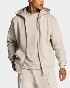 Survêtements pour hommes à logo personnalisé, best-sellers, veste blanche zippée et pantalon avec passepoil, ensemble deux pièces, vêtements de sport respirants, ensembles de survêtements pour hommes - Product Image 2