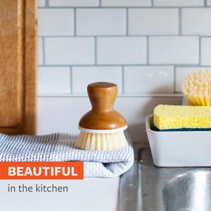Spazzola per Piatti in Bambù Bubble Up, Sicura per Famiglie e Senza Formaldeide, con Manico Ergonomico per la Pulizia della Cucina - Product Image 3