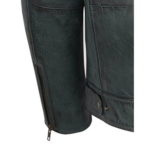 Chaqueta de cuero Original para hombre, chaqueta con cuello levantado, fabricación directa de fábrica, Verde - Product Image 6