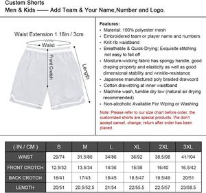 Pantalones Cortos Deportivos para Hombre, Rojo, Negro, Blanco, Malla Elástica en la Cintura, Logotipo Frontal Sólido, Secado Rápido, Transpirables, para Baloncesto, OEM/ODM - Product Image 5