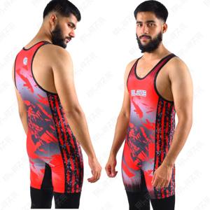 Meilleur prix vêtements de gymnastique légers personnalisés maillot de lutte de style japonais respirant extensible dans les quatre sens tricoté grande taille - Product Image 2
