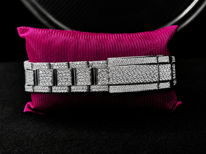 Reloj de Lujo Bicolor con Diamantes y Moissanita, Estilo Pavé, Automático, para Hombre, Estilo Hip Hop, Chapado en Oro y Plata - Product Image 4