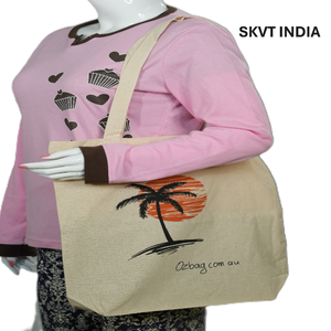 Extra-Large 100% Cotton Canvas Tote Bag Eco-Friendly Heavy-Duty for <b>Supermarket</b> Grocery Beach Shopping Custom Logo Recycled - Product Image 6