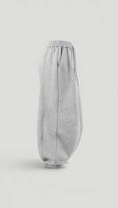 Pantalon de survêtement gris pour homme, taille élastique avec cordon de serrage, coupe décontractée athlétique, poids moyen, 95 % polyester, idéal pour l'hiver - Product Image 2