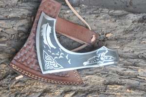 Industrial Grade Carbon Steel <b>Axe</b> Head Premium Quality Tool <b>Wood</b> Handle Sheath <b>Axe</b> Camping/Hunting <b>Axe</b> - Product Image 2