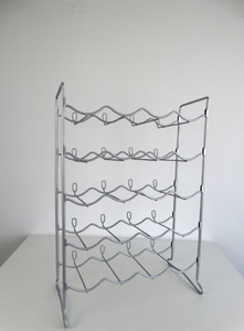 Range-bouteilles moderne en métal chromé à 5 niveaux, support de rangement argenté pour bar et fête - Product Image 2