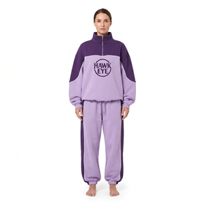 Ensemble de survêtement en molleton de coton personnalisé pour femme, vente en gros, tenue d'hiver assortie - Product Image 3