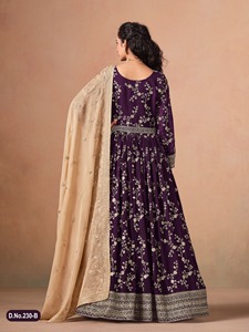 Nouvelle tendance élégante en matière de vêtements : Faux Georgette avec Salwar Kameez brodé, tenue traditionnelle pour femmes, fournisseur Inde. - Product Image 5
