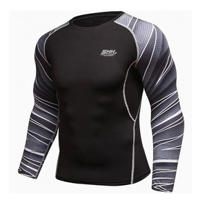 2026 Custom Sublimation <b>Men's</b> Rash Guard Set Spandex Nylon Quick Dry Athletic <b>Compression</b> Wear Plus Size Gym <b>Compression</b> <b>Shirt</b> - Product Image 4