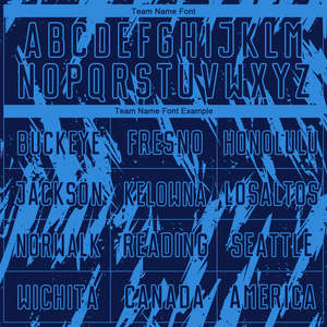 ชุดยูนิฟอร์มฟุตบอลสีน้ำเงินแบบขายส่ง ลายกราฟิกสไตล์ดิสเทรส ผ้าโพลีเอสเตอร์แบบซับลิเมชั่น กางเกงขาสั้น แห้งเร็ว ระบายอากาศได้ดี ชุดทีม OEM จำนวนมาก - Product Image 4