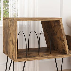 Supporto per Giradischi Marrone con Vano Portaoggetti e Porta CD per Camera da Letto, Soggiorno, Ufficio o Sala Musica - Product Image 6