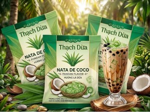 Nata de Coco du Vietnam combinée avec des feuilles de Pandan, approvisionnement pour les supermarchés Horeca, industries agroalimentaires, bon prix, norme d'exportation. - Product Image 5