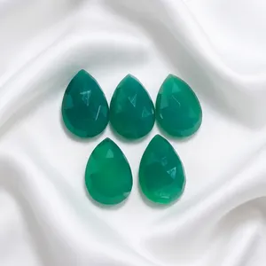 Pierre précieuse naturelle en onyx vert de qualité AAA, taille poire, facettée, certifiée par un tiers MS GEMS, pour la création de bijoux DIY - Product Image 6