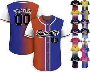 Camiseta de Béisbol Personalizada, Venta Caliente, Impresión por Sublimación en Degradado, Uniformes de Béisbol Económicos, Ropa para Hombre, Camiseta de Softbol - Product Image 1