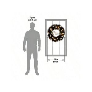 Ghirlanda Natalizia Floccata da 60 cm per Vari Temi di Festa, Pacchetto di Accessori Decorativi Omaggio per Molteplici Occasioni - Product Image 3