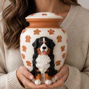 Top Trending Durable Eco-Friendly Aluminium Cremation Urn White Enamel Decorative Design Embossed Butterflies Funeral <b>Memorial</b> - Product Image 4