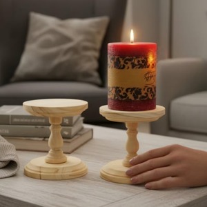 wooden candle stand wooden candle <b>holder</b> candle stand candle <b>holders</b> <b>candlestick</b> <b>holder</b> decorative candle stand handmade candle - Product Image 4