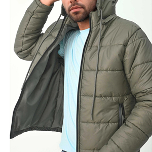 Men's Custom Logo Front Puffer <b>Jacket</b>-Stylish Stand Collar Thick <b>Winter</b> Body Warmer 100% Nylon New Fashion Design - Product Image 4