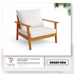 Monaco Sofa 3 seater <b>bench</b> Eco-friendly Outdoor Furniture Garden Acacia Wood Sofa <b>Set</b> Cushions Foldable for Hotels Villas - Product Image 2