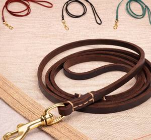 Laisse pour chien en cuir véritable, attache en laiton robuste, laisse en cuir résistante, laisse pour chien faite à la main - Product Image 3