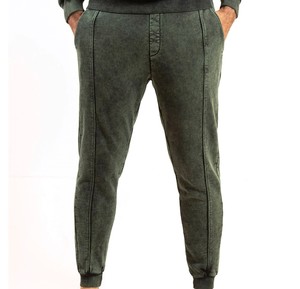 Pantalon de survêtement en coton vert olive pour homme, couleur unie, poches latérales, taille élastique, décontracté, pour l'hiver, longueur complète, coupe régulière 2 1 - Product Image 2