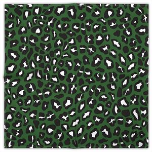 Bandana vert imprimé léopard 50x50cm en polyester multifonctionnel pour l'extérieur, style décontracté unisexe - Product Image 2
