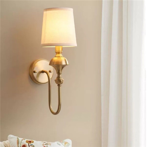 Lampe murale de décoration intérieure de luxe, en métal, avec abat-jour en tissu, télécommande, pour éclairage de chevet, couloir, maison, hôtel - Product Image 5