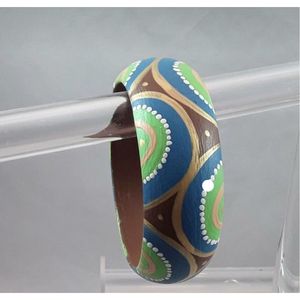 Collection de bijoux traditionnels faits à la main pour femmes indiennes, accessoires de mode en cristal, bracelets en bois peints dans un style ethnique - Product Image 3