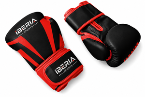 Guantes de Boxeo IBERIA Personalizados en Negro y Rojo, Guantes de Entrenamiento y Sparring Premium, Logotipo Personalizado, OEM, ODM, Equipo de Boxeo al por Mayor - Product Image 4