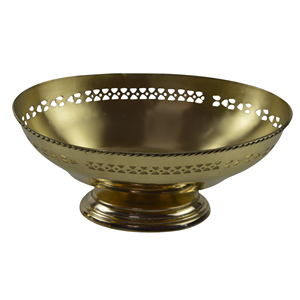 Frutero de Latón con Acabado Antiguo, Vajilla Dorada con Diseño en Relieve, Elegante Tazón para Aperitivos, Decoración para Fiestas - Product Image 5