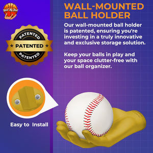 Support mural universel pour ballons, support de rangement pour ballons de basket-ball doré, design détachable, polypropylène, garantie 1 an - Product Image 3