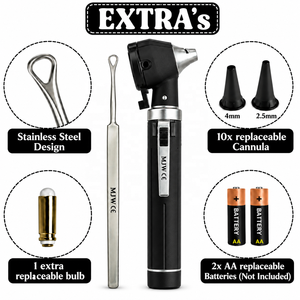 Otoscopio Quirúrgico MJW ENT Negro con Espéculos y Curetas Reutilizables, Instrumento de Diagnóstico con Certificación CE para Examen de Oído - Product Image 5