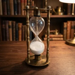 Vintage Handmade Brass Hourglass Sand Timer | Eco-Friendly Glass Sand <b>Clock</b> for Mindful Time Management Home Office Decor Gift - Product Image 5
