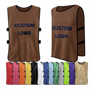Brown Custom polyester Mesh Soccer <b>Training</b> <b>Bib</b> Vest apparel Breathable Football Practice Scrimmage Sports <b>Training</b> Jersey <b>bib</b> - Product Image 1