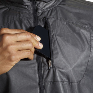 <b>Men's</b> Hooded Windproof Sporty <b>Jacket</b> Regular Fit Polyester Zipper Closure Solid Color Autumn Outerwear - Product Image 6