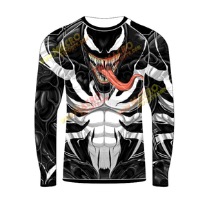 T-shirt de compression pour homme à manches longues BJJ MMA, polyester/spandex écologique, soutien Venom, impression personnalisée, rashguard, vêtements de sport - Product Image 2