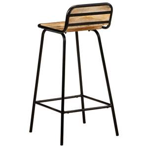 Ensemble de 4 tabourets de bar en bois naturel noir, confortables et élégants pour votre maison ou votre espace commercial - Product Image 4