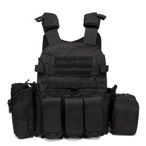 Black Quick-Release Outdoor <b>Utility</b> <b>Vest</b> with Modular Webbing – Removable Pouches for Hiking & Field Work - Product Image 2