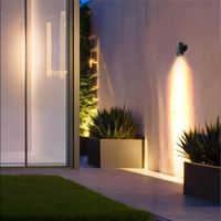 Lámpara LED Cilíndrica de Pared para Exteriores, Moderna, GU10, Decorativa, Negra y Gris, IP44, Impermeable, Material ABS, para Jardín, 3500K, Luz Cálida